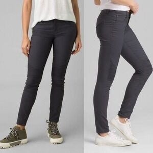 Prana Moto Style Gray Pants Womens Skinny Leg Casual Career Commute Travel